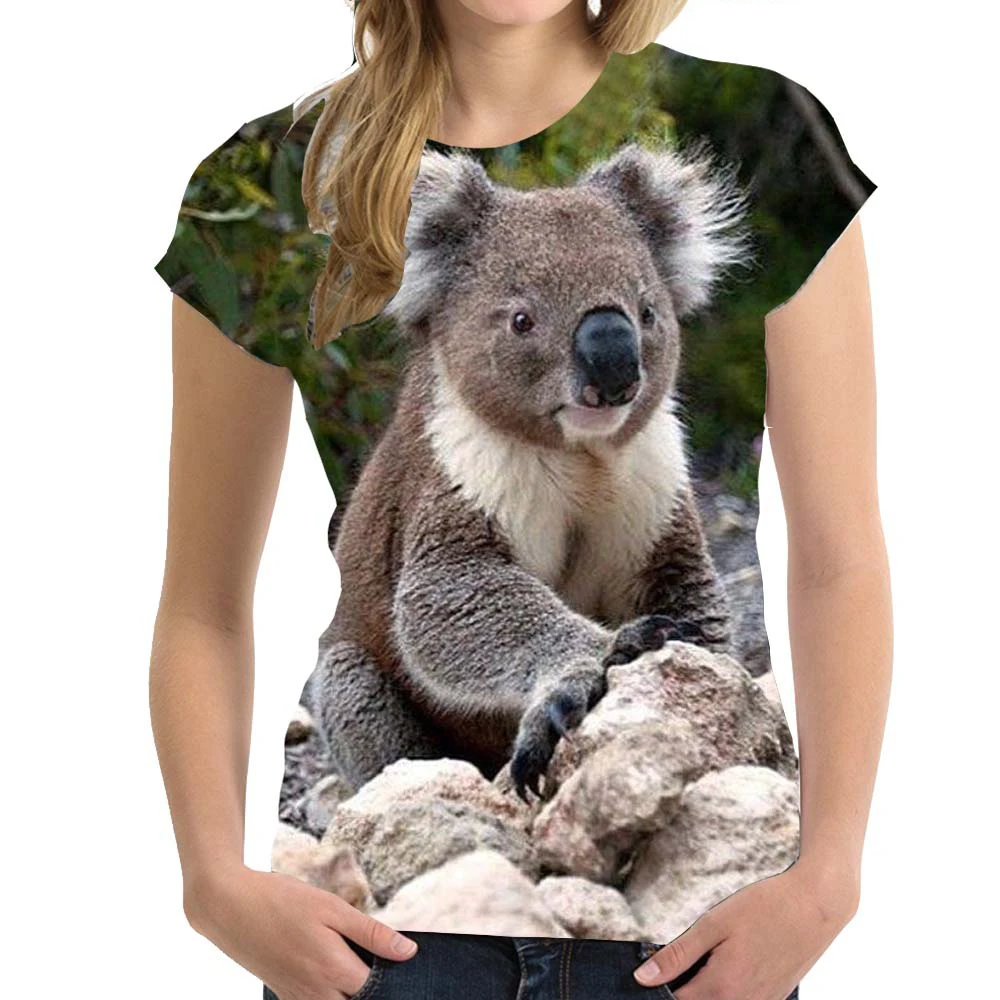 Women T-shirt Koala 3D Print Tees Animal Woman Men Fashion Streetwear Short Sleeve Harajuku Female T Shirts Oversized Y2k Tops