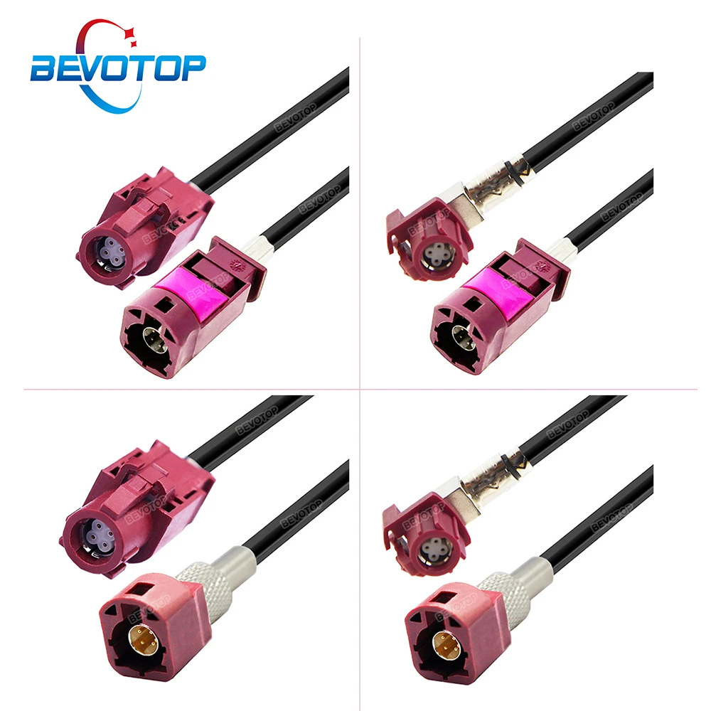 

1PCS 4 Pin HSD Wire Harnes Violet Code D Male to D Female Straight /Right Angle 90° Jack LVDS 4-Core 535 BEVOTOP Auto Cable