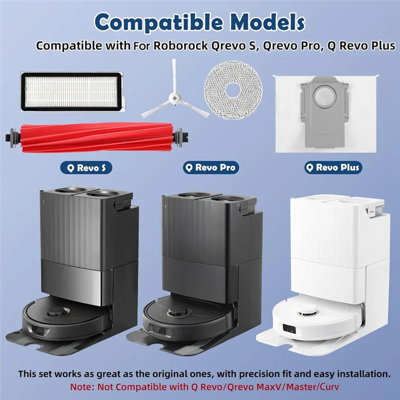 لماذا-ل Roborock Q Revo S، Qrevo Pro، Qrevo Plus روبوت فراغ فرشاة جانبية رئيسية فلتر Hepa ممسحة منصات أكياس الغبار الملحقات