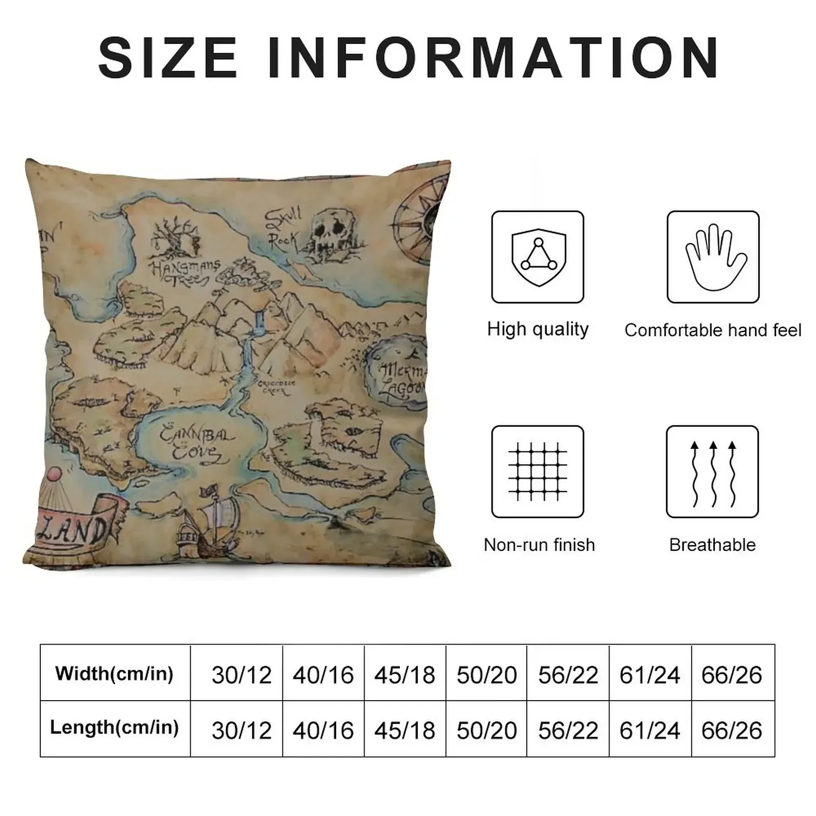 Neverland map vintage Throw Pillow Christmas Pillow Covers autumn pillowcase pillow