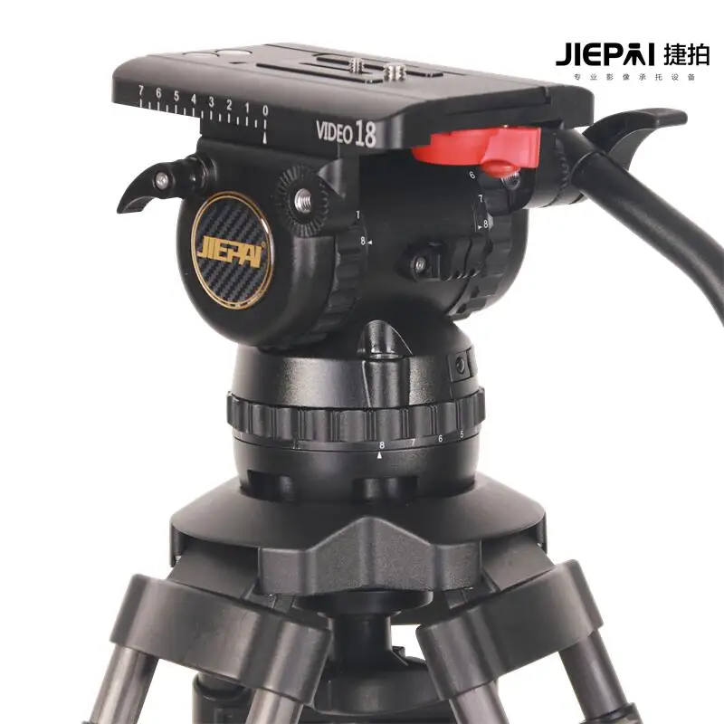 JIEPAI JP-V18T PRO V18L Professional Video Camera Tripod Carbon Fiber Aluminum Tripod 100mm Bowl 18KG for ENG FILM VS TERIS