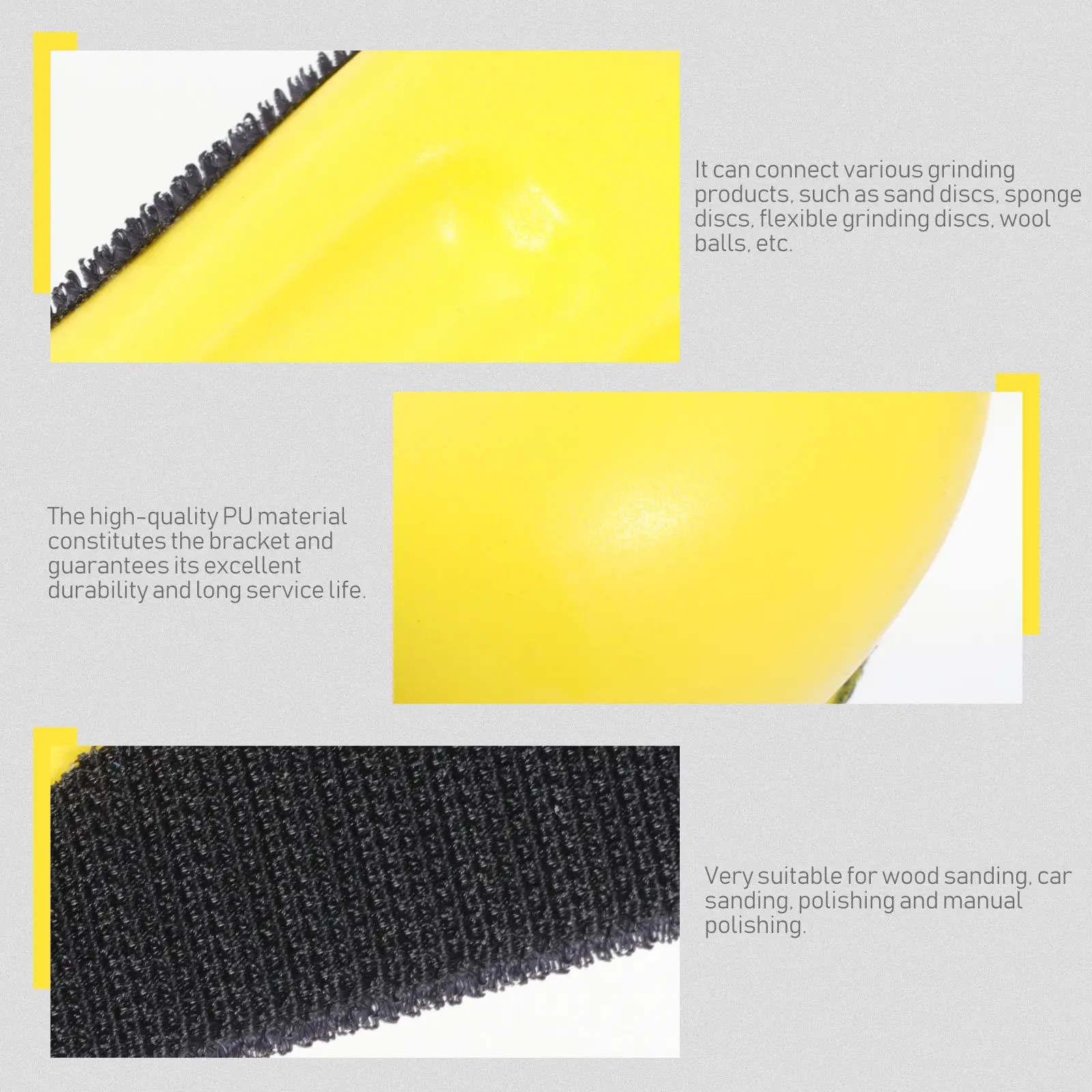 

2Pcs High Quality PU Polishing Pad Sanding Disc Backing Pad for Household Cleaning Wood Sanding Auto Detailing Manual Grinding