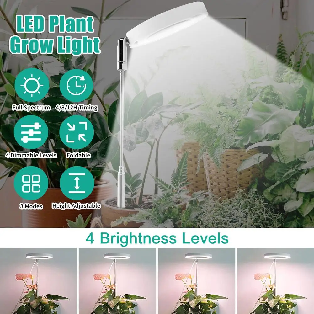 LED Telescopic Plant Grow Light Full Spectrum Timing Plant Growing Lamp For Succulent Flowers Indoor Plants