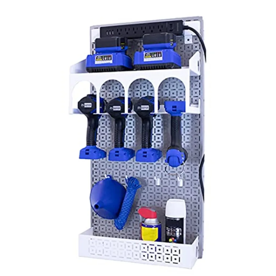 

Беспроводной набор электроинструментов 16 x 32 Серебряная металлическая система организации перфорированной доски Белый