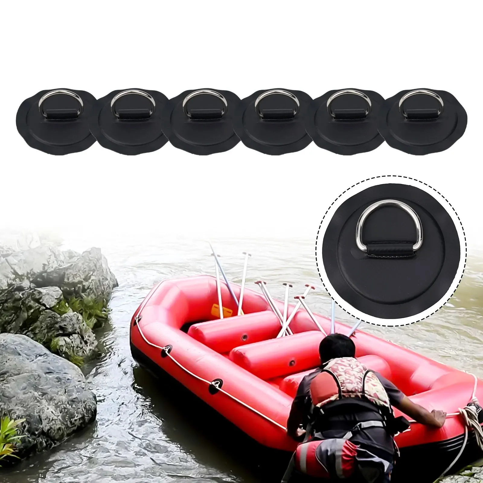 

New Practical Quality D Ring Pad Patch PVC Wear-resistance Corrosion-resistant Kayak Stainless Steel Accessories