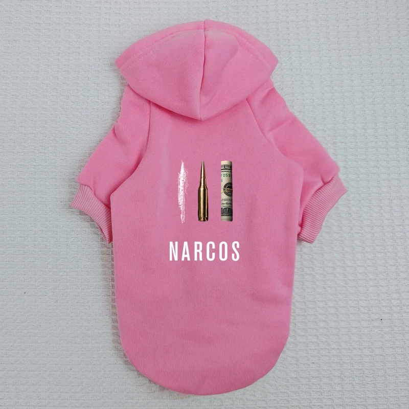 Street Style Pet Sweatshirt Abstract Style Print Small Dog Autumn Winter Fleece Hoodie Trendy Dog Clothes