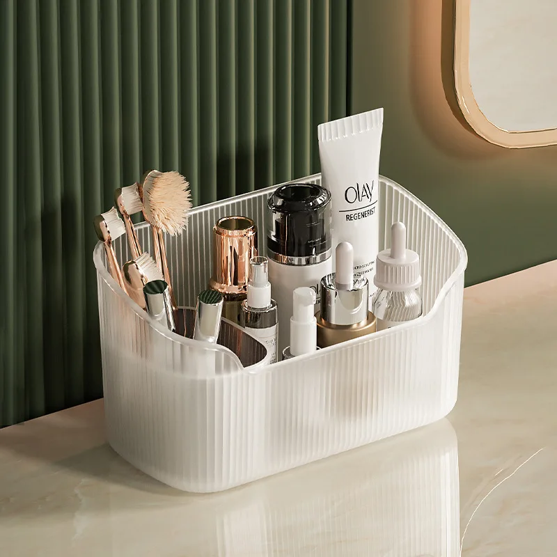 1 pcs Toilet Desktop Mirror Cabinet Storage Bo Cosmetics Washbasin Bathroom Countertop Sorting Box Washbasin Storage Tool