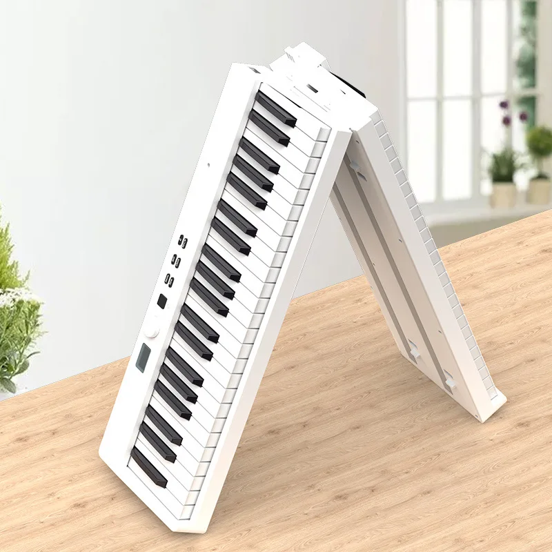 Piano lipat 88 tombol isi ulang untuk pemula, Piano elektronik portabel dewasa, Keyboard MIDI Bluetooth