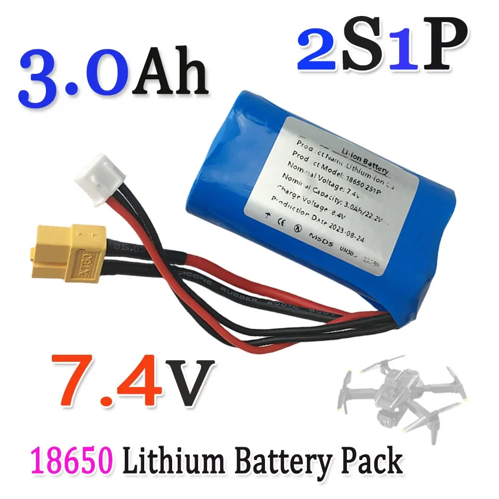 

2S1P 7.4V 3.0Ah/3000mAh Single Battery 18650 Combined Lithium-ion Battery Suitable For Different Drones