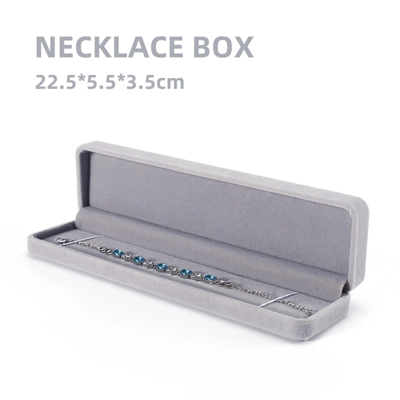 Zarte graue Samt-Serie Schmuckschatulle, Ringbox, Armband, Armreif, Halter, Anhänger, Halskette, Aufbewahrung, Organizer, Schmuck-Geschenkbox – Detail 14