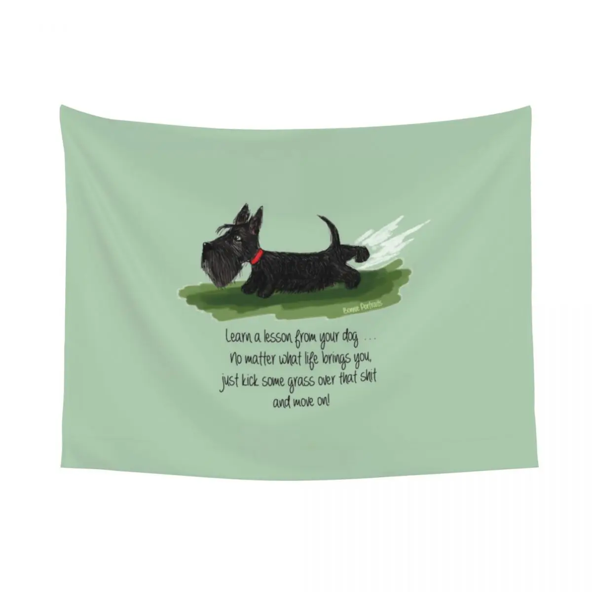 Custom Kawaii Scottie Dog Tapestry Home Decor Customized Hippie Wall Hanging Scottish Terrier Tapestries for Bedroom