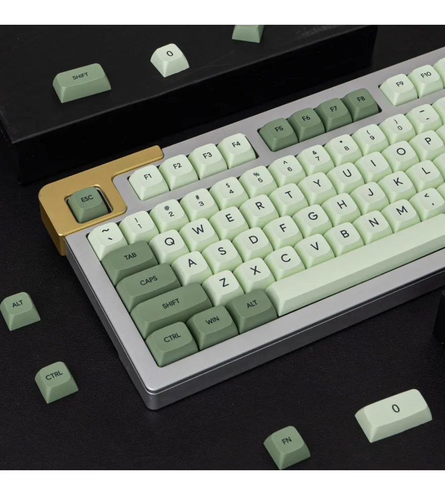 English Matcha 126 Keys Personalized Mechanical Keyboard Keycaps PBT Sublimation Adaptation 68/87/96/980