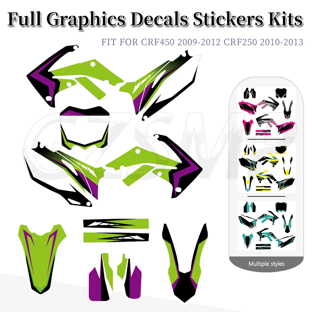 Motocross Graphics Decals Fit for HONDA CRF250R 2010-2013 CRF450R 2009-2012 CRF 250R 450R Motorcycle Deco Stickers
