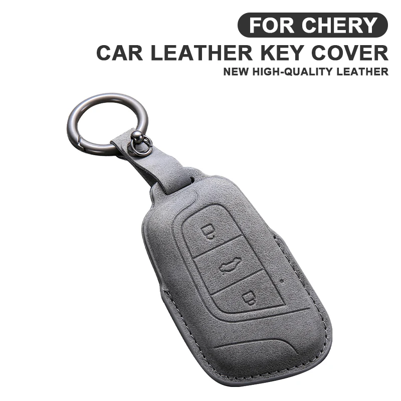 

Leather Car Key Case Cover For Chery Tigo 8 Plus Arrizo E 5 8plus 5x Keyless Protector Shell Keychain Auto Interior Accessories