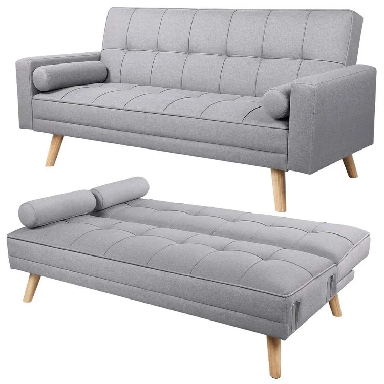 Inclining Positions Convertible Sofa Settee with Armrests and Cushions sofa bed for Living Room