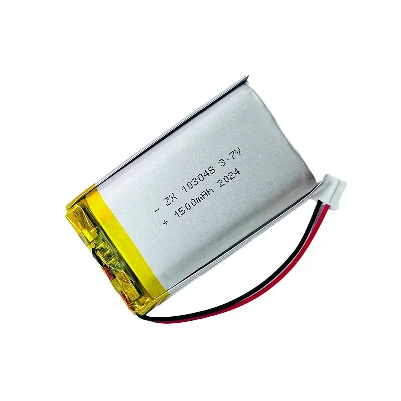 Rechargeable 103048 103050 3.7V 1500mAh Li-Po Lithium for MP3 DVD Speaker Camera Bluetooth Massager with jst PH 2.0mm 2pin plug