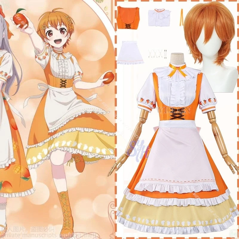 

Anime Bangdream Cosplay Dessert Heaven Costume Kitazawa Hagumi Kawaii Japanese Jirai Kei Orange Dress Sweet Lolita Halloween