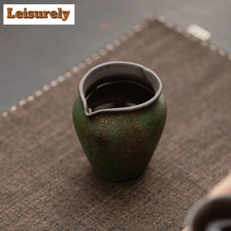 

140ml Fairy Green Old Rock Clay Tea Pitcher Pour Tea Cha Hai Dispenser Justice Cup Kung Fu Tea Fair Mug Tea Ceremony Accessories