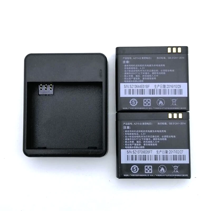 YI Az13-2 Battery Camera Accessories Battery Charger Spare Power 990 mAh Battery Charging For Xiaomi Yi 1 Action Sports Camera