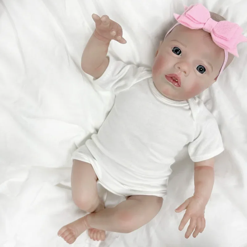 

NPK19''Handmade High Quantity 3D Skin Painted Primrose Asleep Lifelike Soft Touch Collectible Art Reborn Dolls