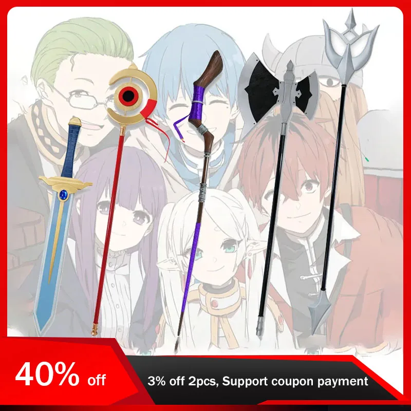 Anime Frieren: Beyond Journey's End Fern Magic Wand Frieren Sceptre Cos Props Sword Wooden Katana Eisen Axe Cosplay Ornament