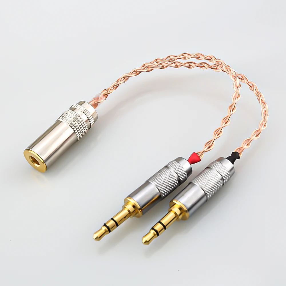 

HIFI Single Copper Silver plated 2x3.5mm Male to 4.4mm Balanced Female Audio Adapter Cable for chord mojo Player