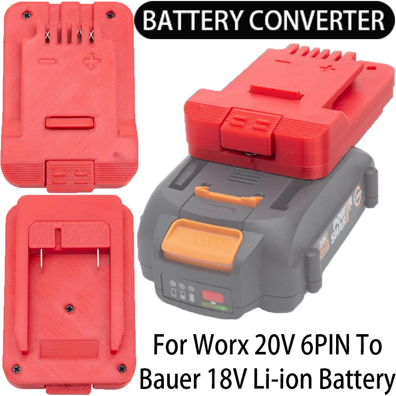 Adaptador de Bateria para Absx 20v 6pin Bateria para Preto Mais Decker Bauer 18 20v Li-ion Ferramentas Conversor de Bateria Acessórios de Ferramenta Elétrica