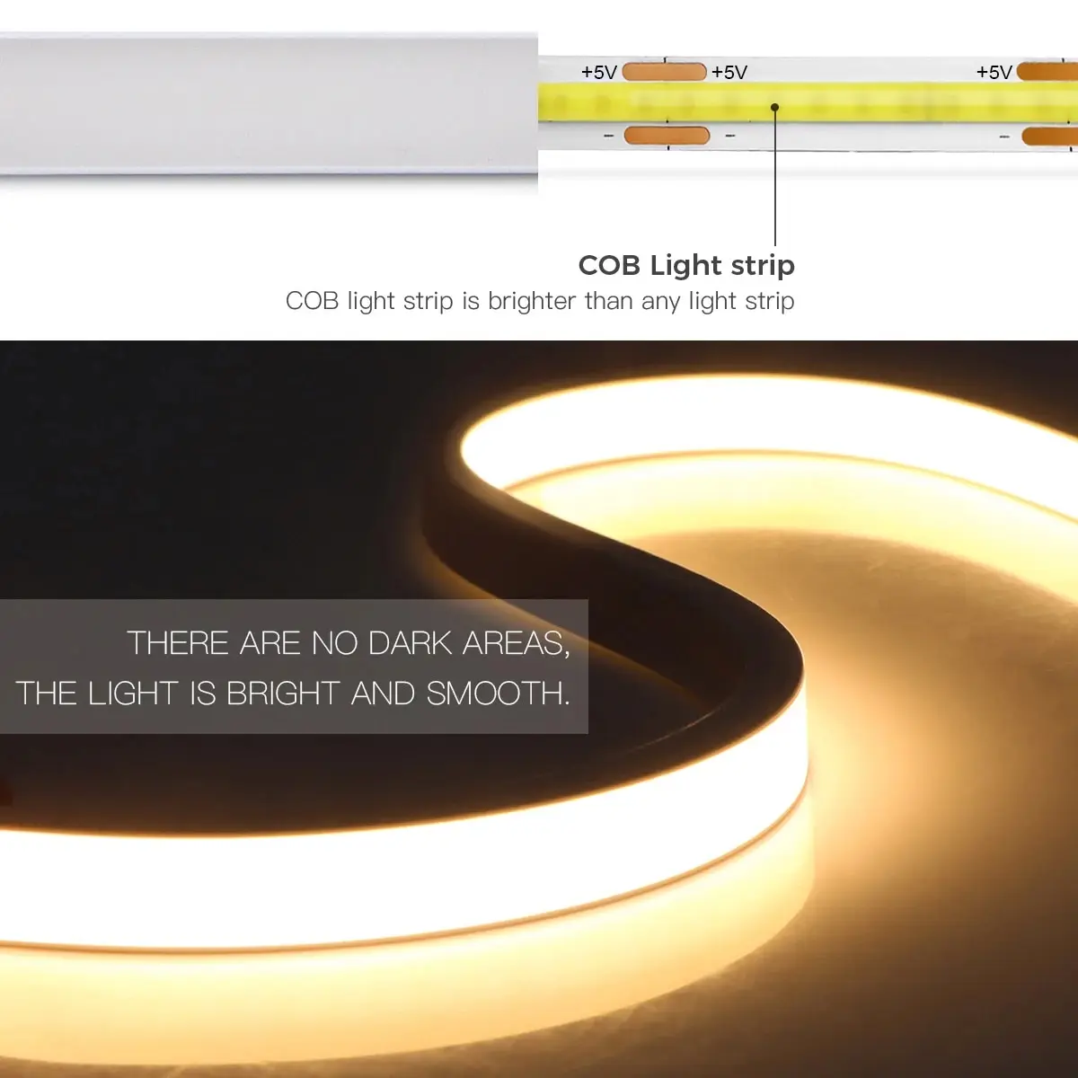 USB 5V LED Under Cabinet Light Strip COB Neon Tape With Penetrable Wood Hand Scan Touch Sensor Switch DIY Dimmable Kitchen Lamp