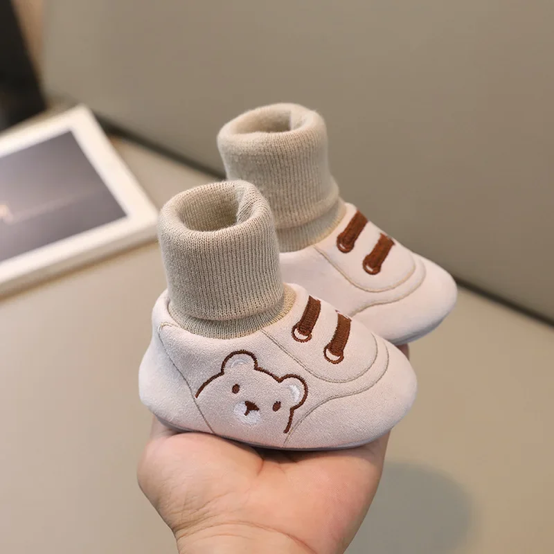 Chaussures d'intérieur simples non ald pour tout-petits, chaussures de gril pour garçons et femmes, bébés de 3 à 12 mois, lecture, automne et hiver