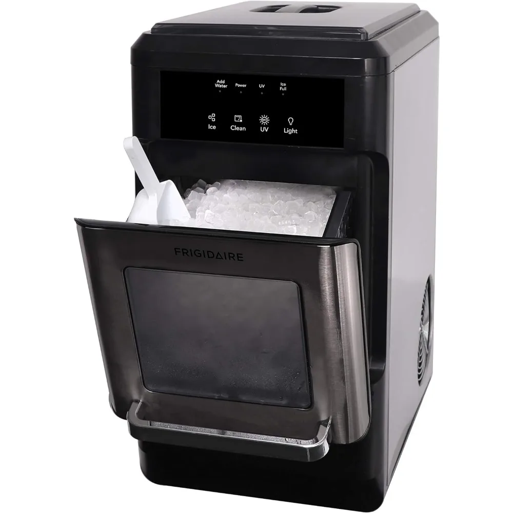 Bancada Crocante Nugget Mastigável Ice Maker, Função Auto Limpeza, 44lbs por Dia