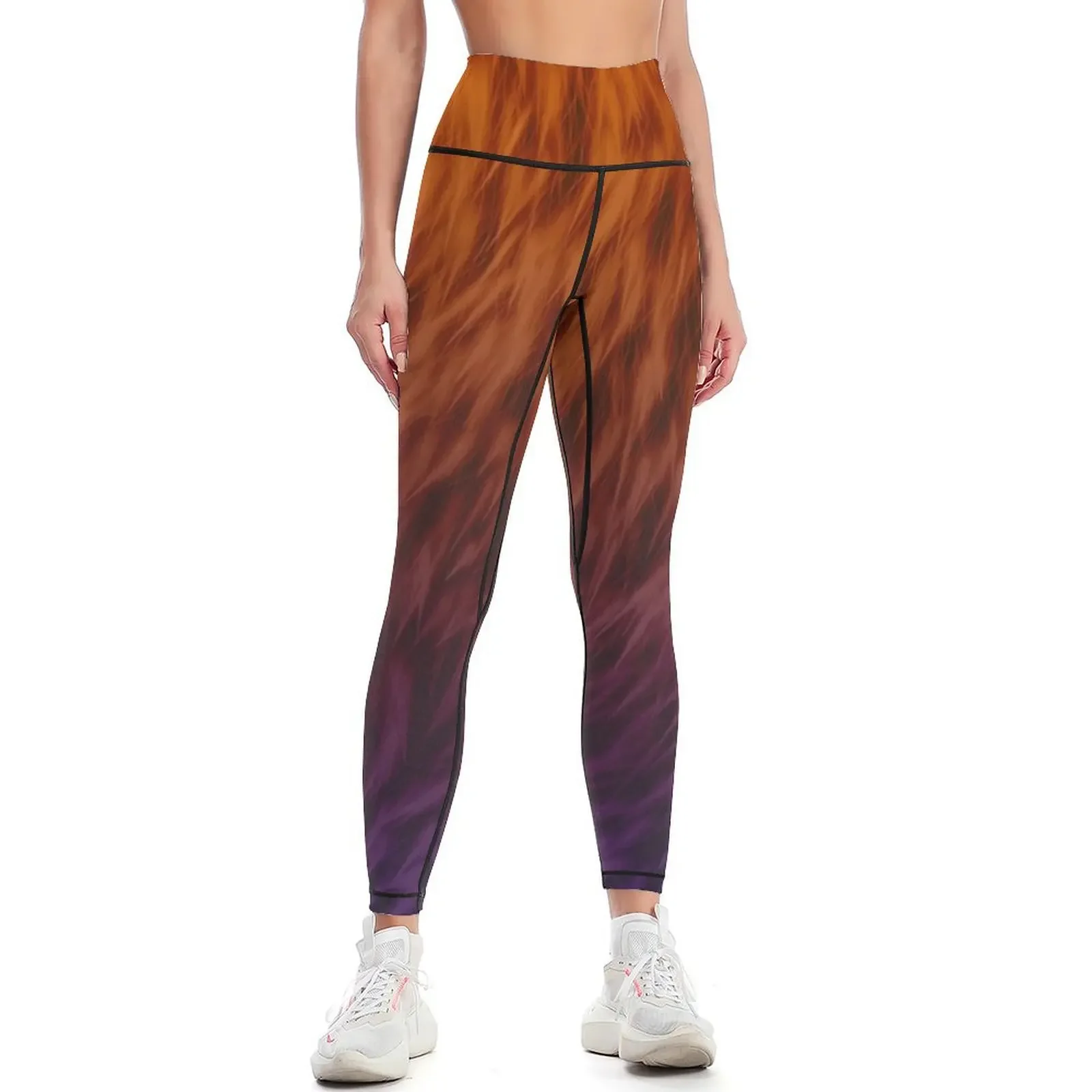 

Orange Blue Wolf Fur Leggings sporty woman gym Women sports Women's sportswear Legging sexy woman Womens Leggings
