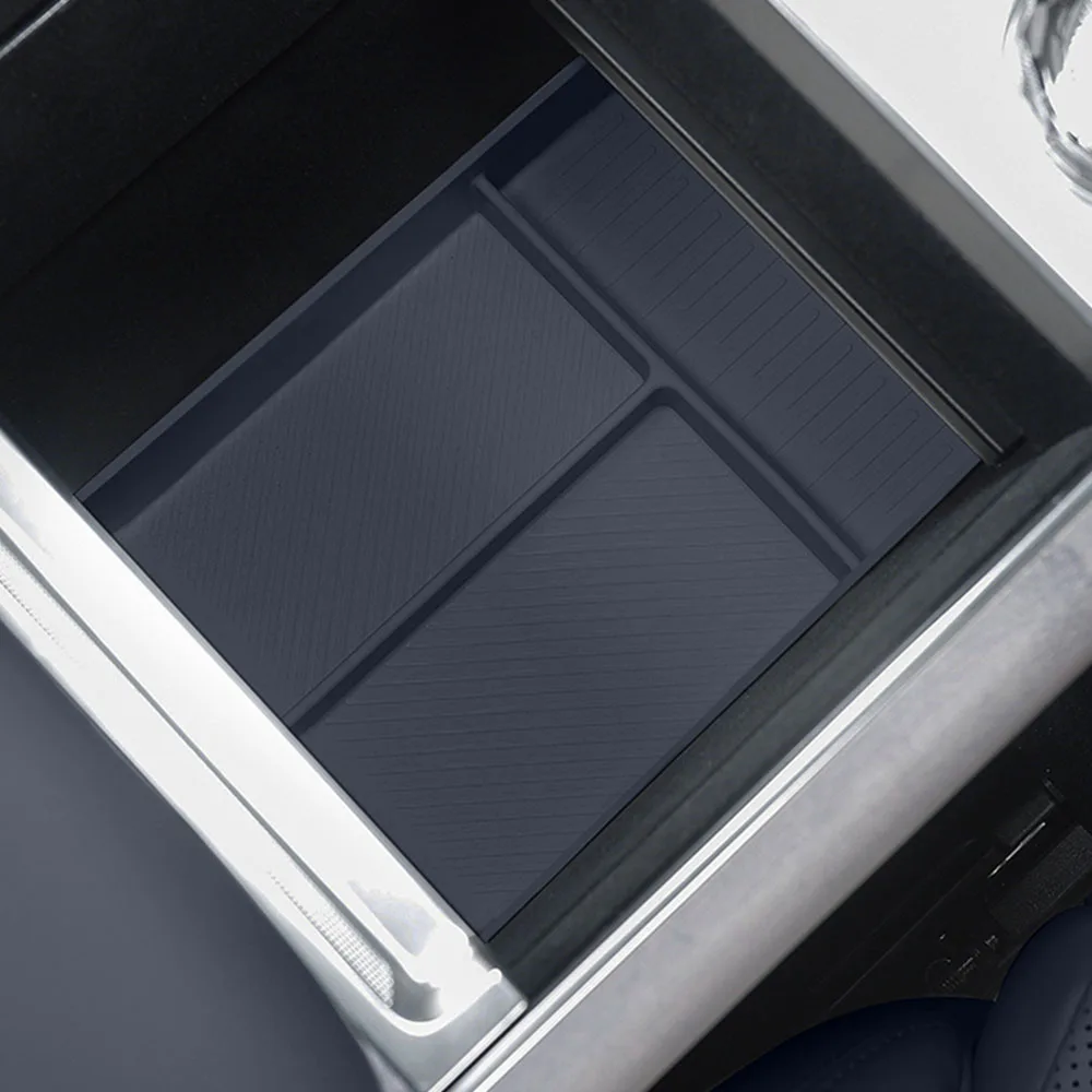 التحكم المركزي صندوق تخزين سفلي ل ZEEKR 9X 2025 2026 اكسسوارات السيارات الأصلي سيارة اللون بطانة حماية من السيليكون تخزين التقسيم #1