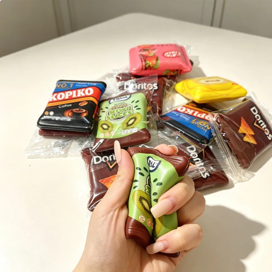 Heiß begehrter süßer Mini-Snack-Eimer mit langsam zurückfederndem, musikalischem Quetsch-Anhänger aus weichem Silikon als Stressabbau-Geschenk zu Weihnachten