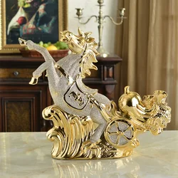 European-style luxury ceramic lucky horse ornaments crafts living room home accessories office decorations housewarming gifts