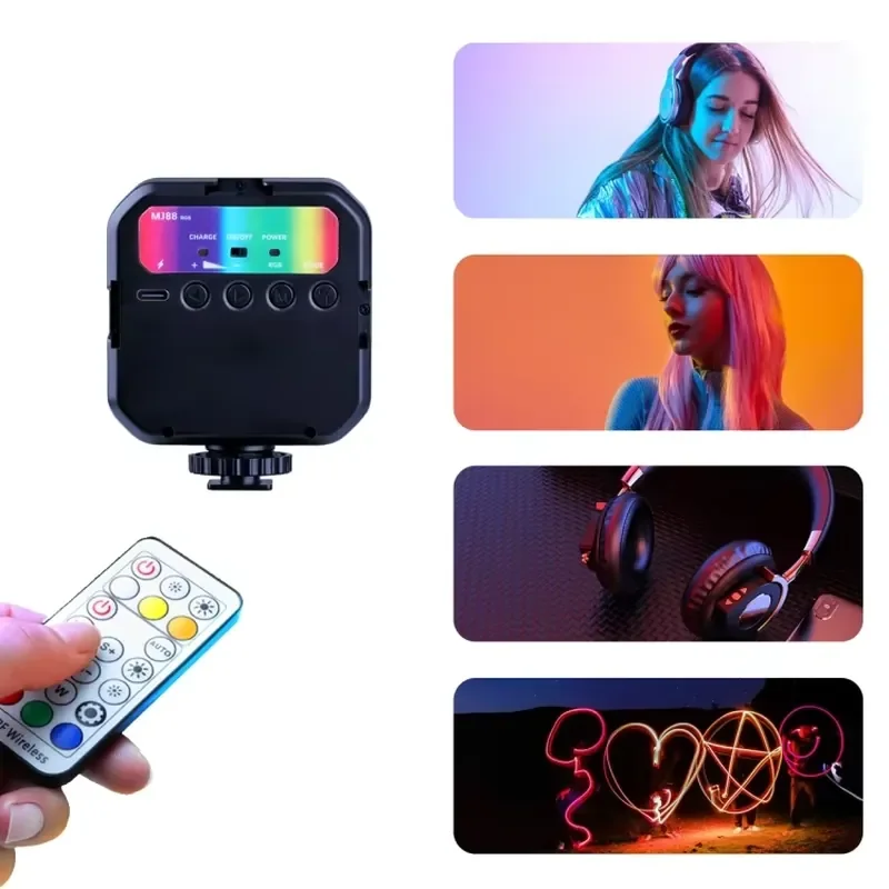MJ88 Pocket 3000-7000K + RGB Full Color Fill Light Handheld Photography Cable Light Emitting Diode Light with