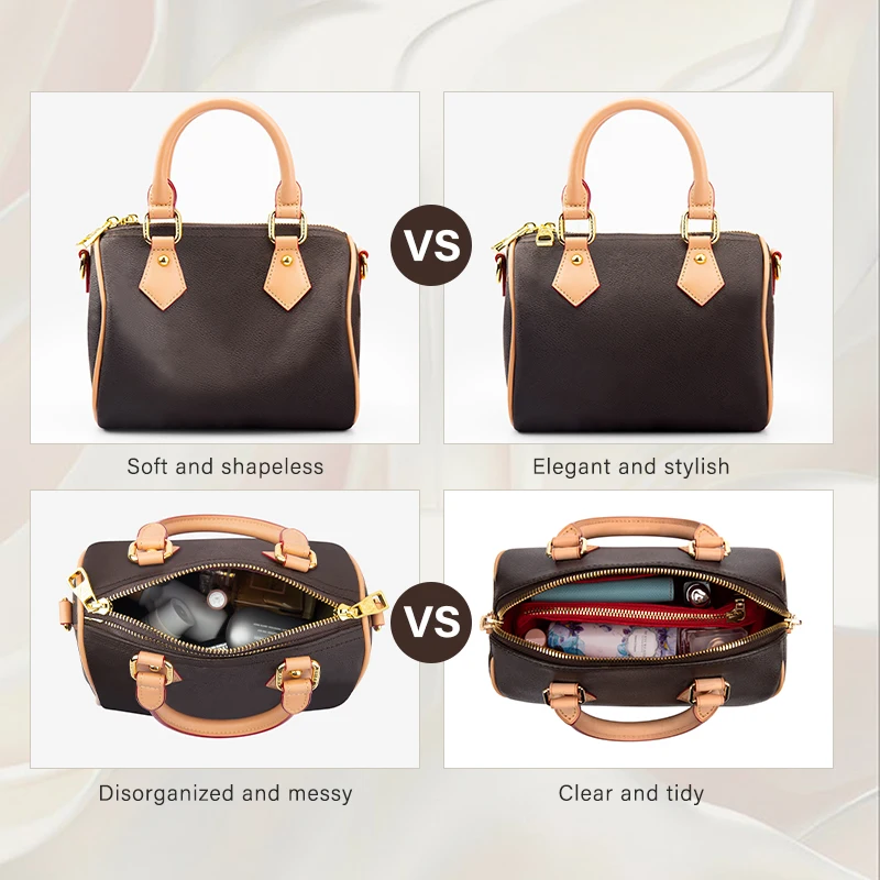 CRAZYSMITH Original Velvet Bag Organizer For LV Speedy 20 25 30 35 Purse Insert Handbag Inner Bag Portable Storage Makeup Bags