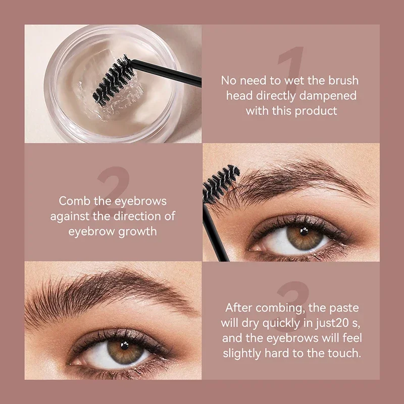 Crema de estilismo para cejas 3D, maquillaje de larga duración, Natural, de secado rápido, pomada para cejas salvajes, ajuste de Gel, cera, cosméticos para cejas, 1 Uds.