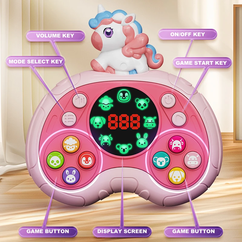 Children's stress-relieving animal quick push game console Whac-a-mole logical thinking toy to break through levels