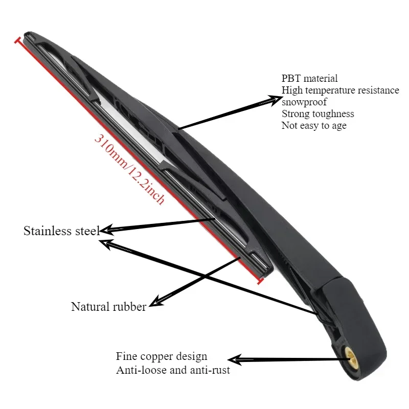 High Quality Rear Windshield Windscreen Washer Wiper Arm Blade 8253A029 For Mitsubishi Outlander EX 07-2020 Car Window Cleaning