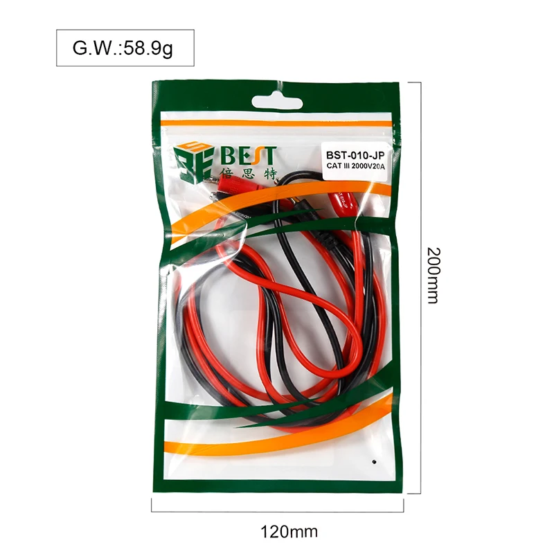 BST-010-JP 2000V 20A Multi-meter Test Leads Cable Line Banana Plug to Alligator Clip low impedance Double DIY Tools Test Wires