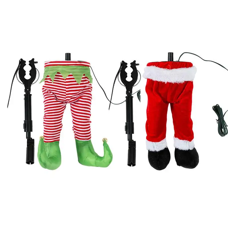 

Santa Claus Legs Christmas Tree Decoration USB Holiday Decorations Fireplace Ornaments Animated Santa Christmas Tree Decorations