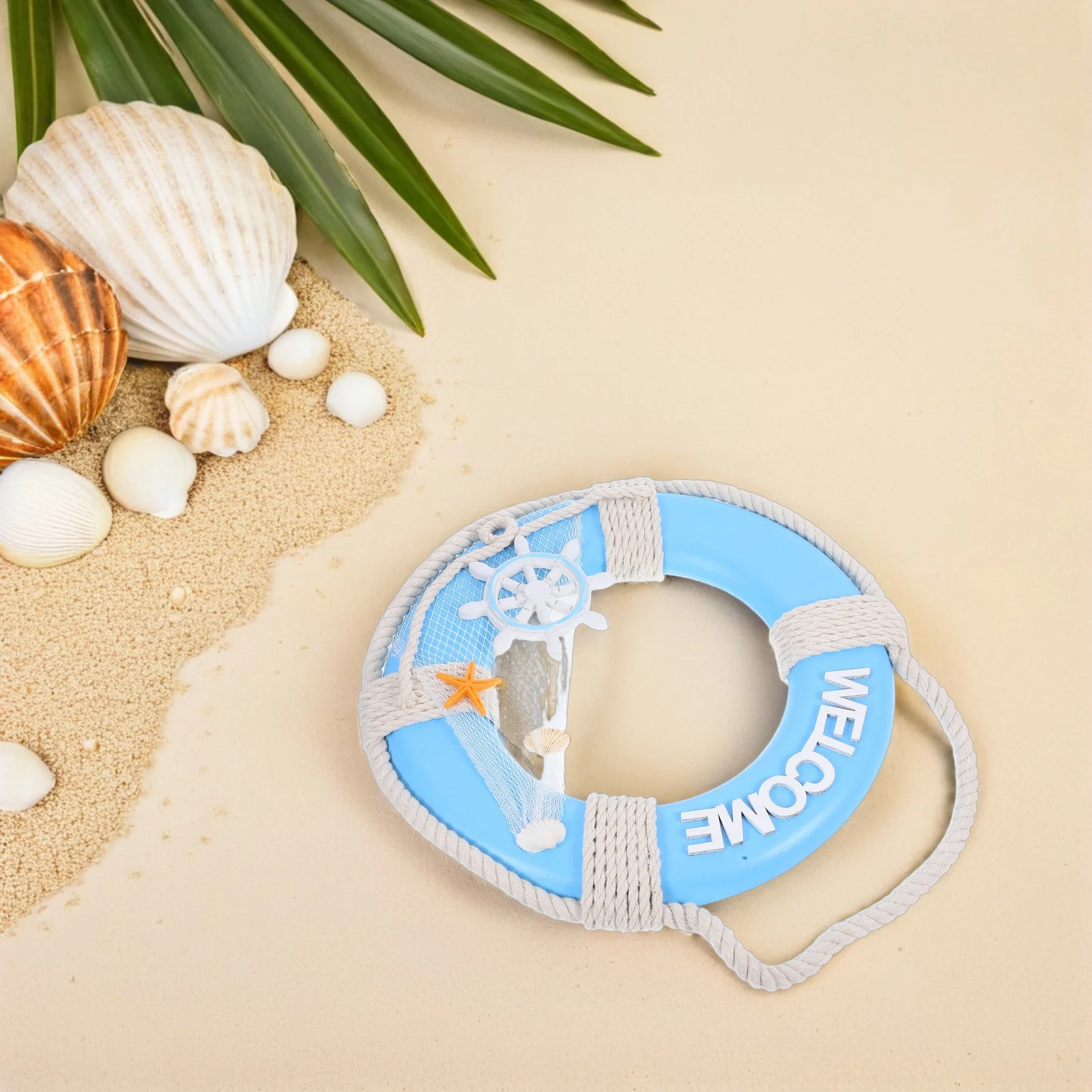 

Mediterranean Wooden Lifebuoy Wall Hanging Nautical Wall Decor Living Room Beach Style Dining Room Decor Beach Accessories