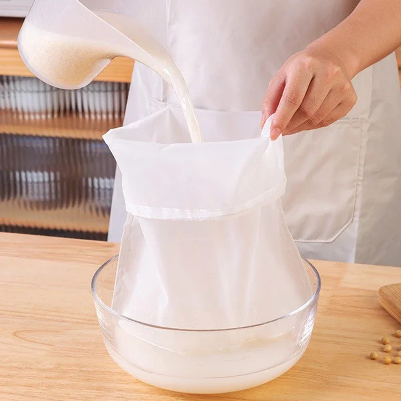 Reusable Nut Milk Bags Strainers Unbleached Nylon Cheesecloth Bag Food Cheese Yogurt Filter Kitchen Fine Mesh Strainer