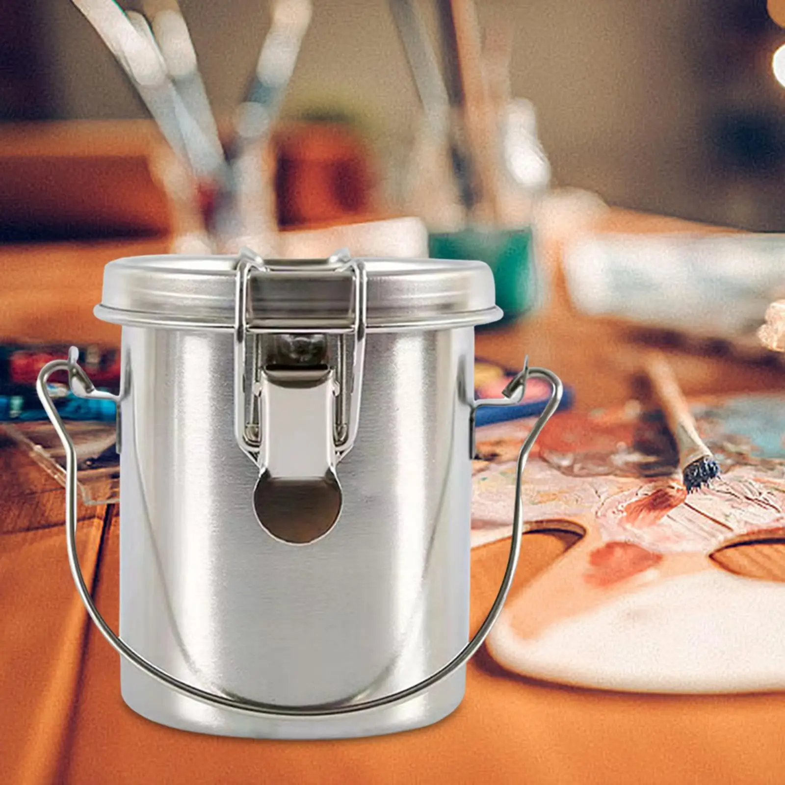 Szczotka ze stali nierdzewnej myjka z wyjmowanym filtr siatkowy przenośnym środkiem do czyszczenia pędzel do przybory do akwareli malarstwa olejnego