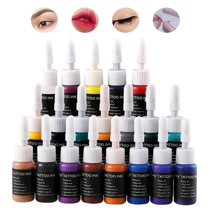 5ML Tattoo Pigment Professional Tattoo Ink Kits for Body Art Natural Plant Micropigmentation Pigment Colour Permanent Tattoo Ink