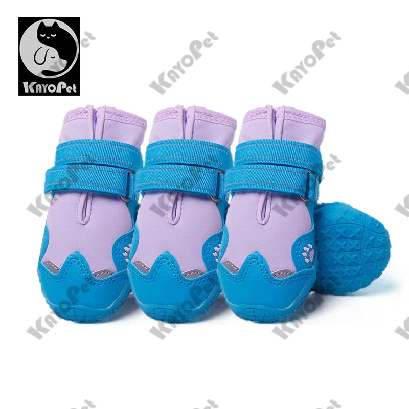 

Dog Shoes Waterproof Anti-Slip Rain Boots Warm Snow Reflective for Small Large Pet Sports Training Protect Pet Feet 4pcs