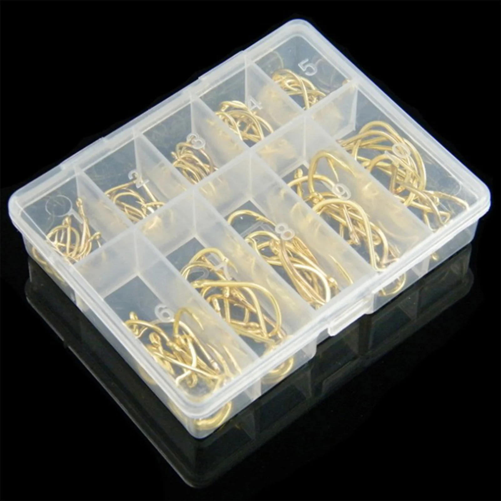 

100pcs Steel Fishing Hooks Kit With Rings Sizes 3-12# Sharp Carbon Steel Baitholder Hooks For Freshwater Saltwater Fishing Gears