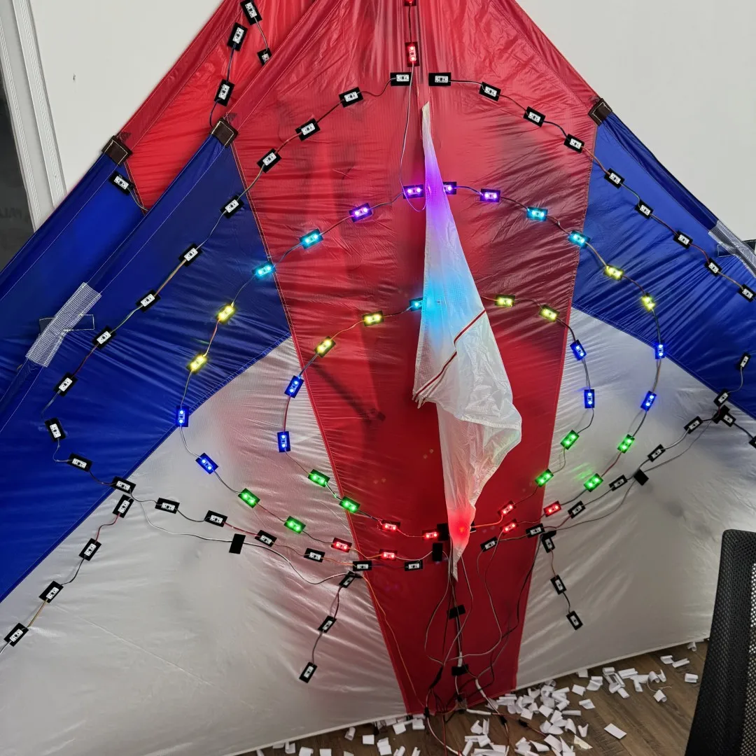 DUŻY Delta LED trójkątny latawiec pająk zmieniający się diament 544 parasol ripstop materiał pokazowy latawiec rurki ogon płaski ogon nocny lot