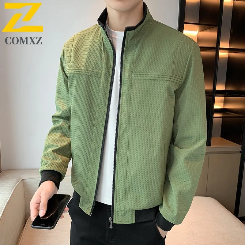 

COMXZ Business Male Jacket 2025 Fashion Classics Outdoor Office Jackets Premium Stand Collar Comfort Spring Autumn New Clothing