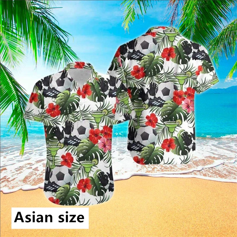 3D All Over Print Football Hawaiian Shirt For Men Women Streetwear Summer Casual Short Sleeves Aloha Shirts Sport Gym Men Tops